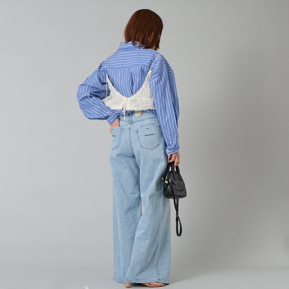 YANUK [ヤヌーク] ワイドフレアデニム [57161382] MFT &&モデル身長：159cm 着用サイズ：24&&