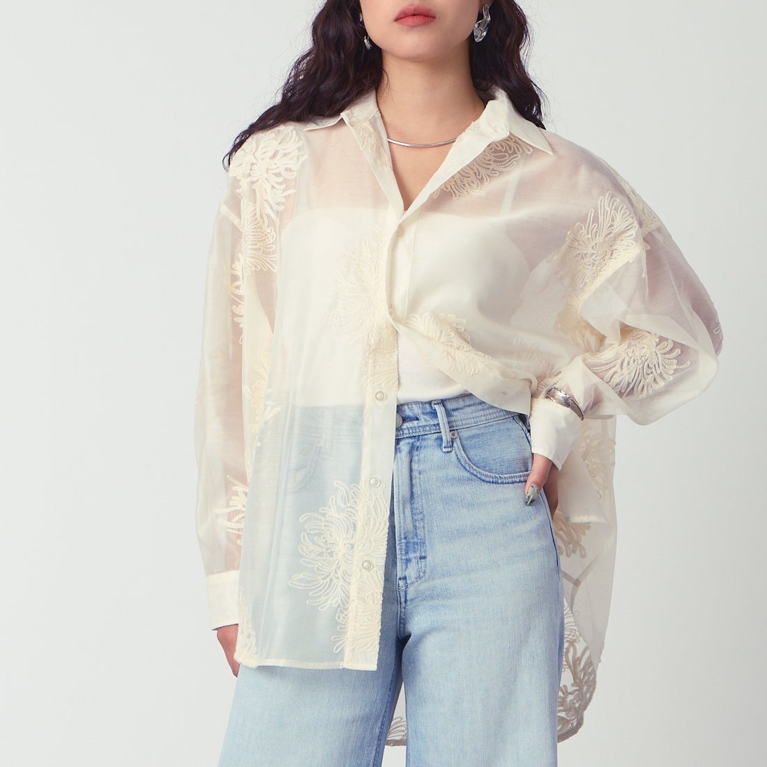 YANUK [ヤヌーク] ワイドフレアデニム [57161382] MFT &&モデル身長：162cm 着用サイズ：24&&