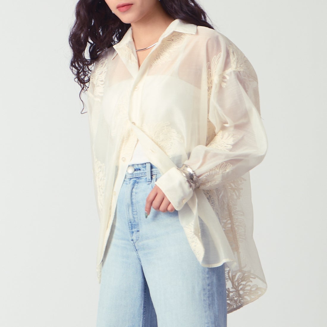 YANUK [ヤヌーク] ワイドフレアデニム [57161382] MFT &&モデル身長：162cm 着用サイズ：24&&