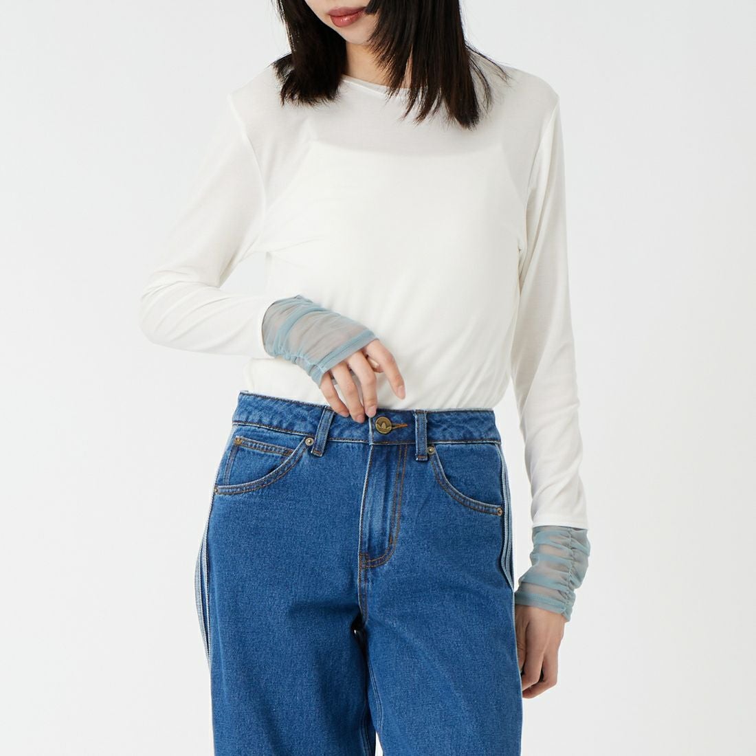 031 ｵﾌﾎﾜｲﾄ&&モデル身長：162cm 着用サイズ：F&&