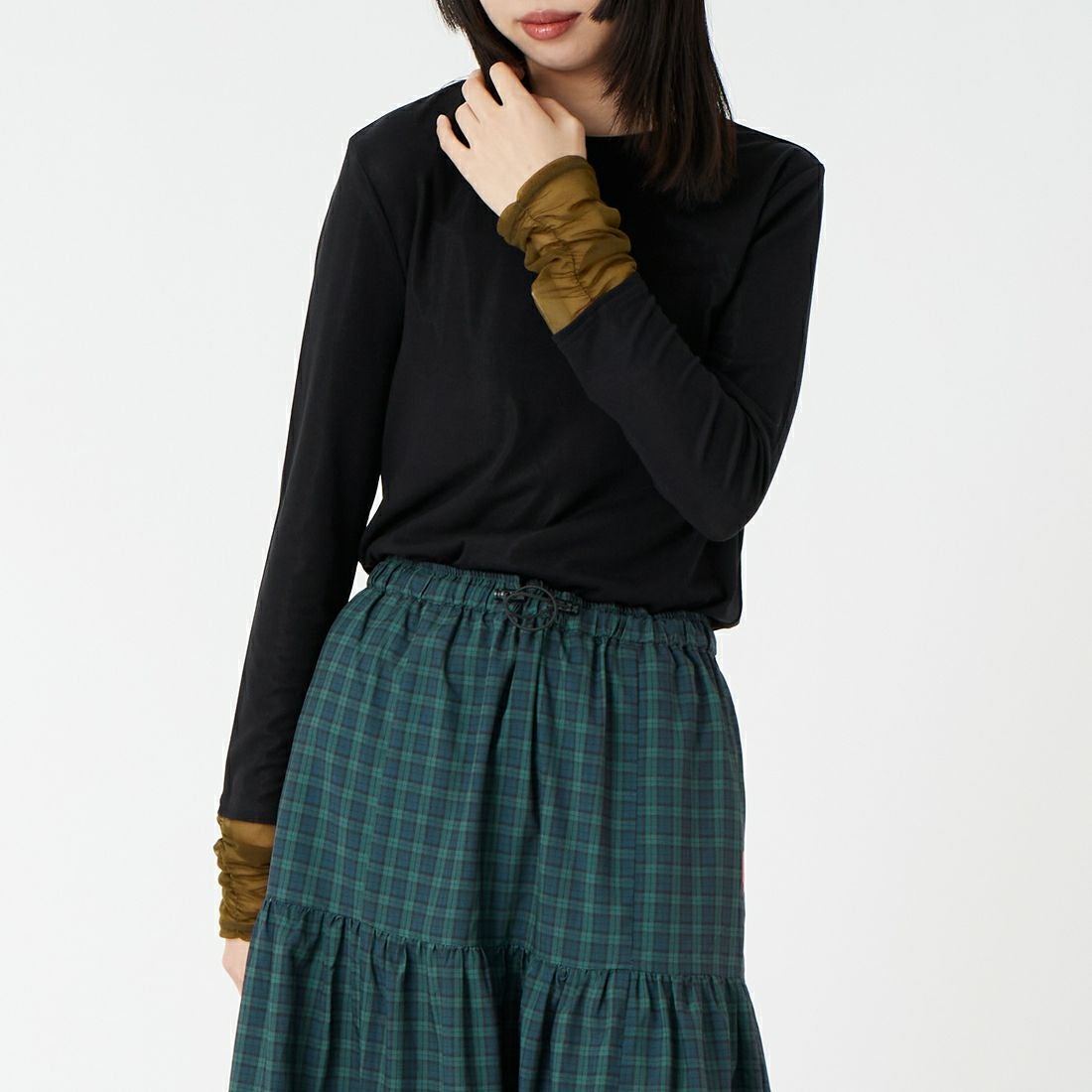 004 ﾌﾞﾗｯｸ&&モデル身長：162cm 着用サイズ：F&&