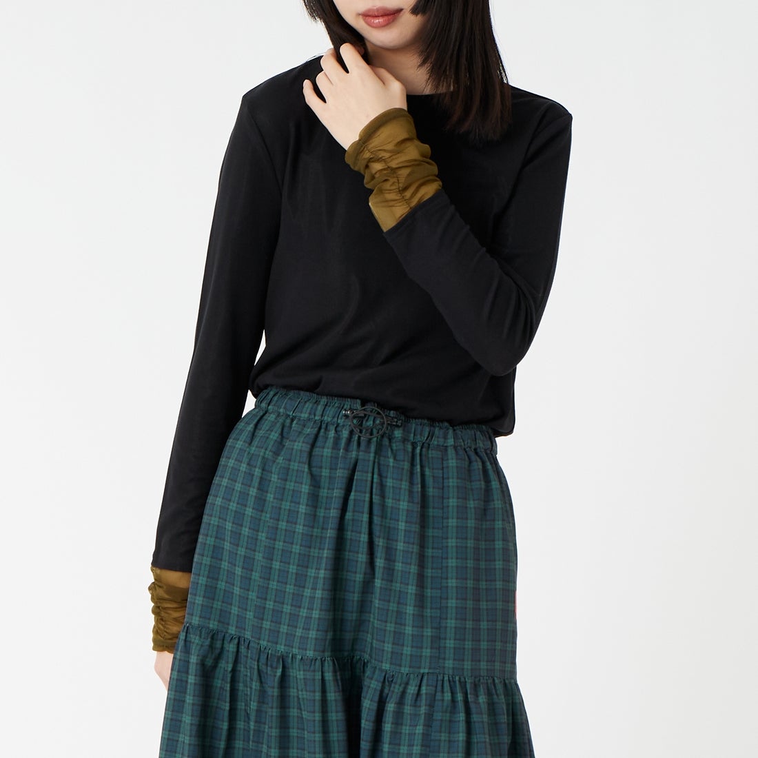 004 ﾌﾞﾗｯｸ&&モデル身長：162cm 着用サイズ：F&&