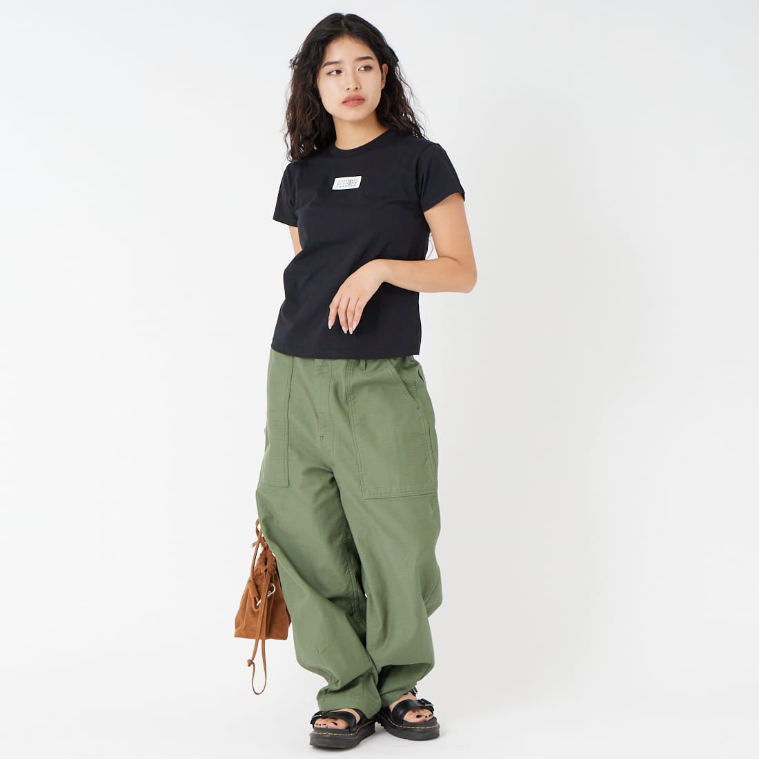 HARVESTY [ハーベスティ] ビッグファティーグパンツ [A12605] 55 MILITAR &&モデル身長：162cm 着用サイズ：1&&