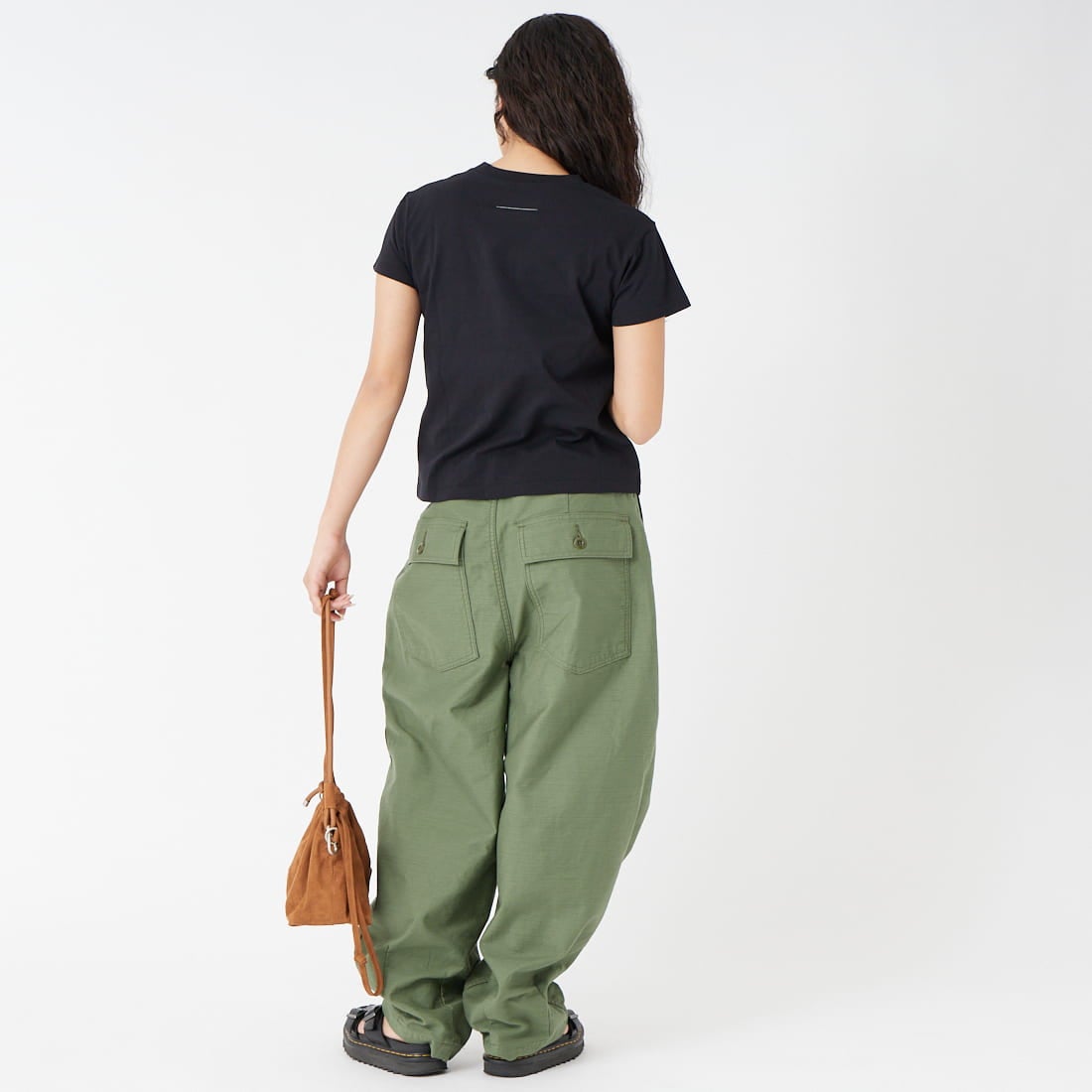 HARVESTY [ハーベスティ] ビッグファティーグパンツ [A12605] 55 MILITAR &&モデル身長：162cm 着用サイズ：1&&