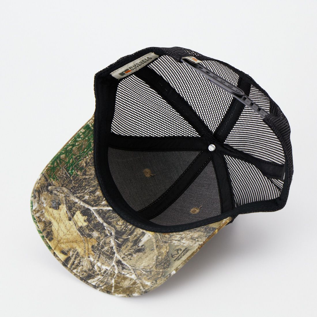 RUSSELL OUTDOORS [ラッセルアウトドア] カモ柄 スナップバックトラッカーキャップ [TRUCKER-CAP] DEEP BLACK