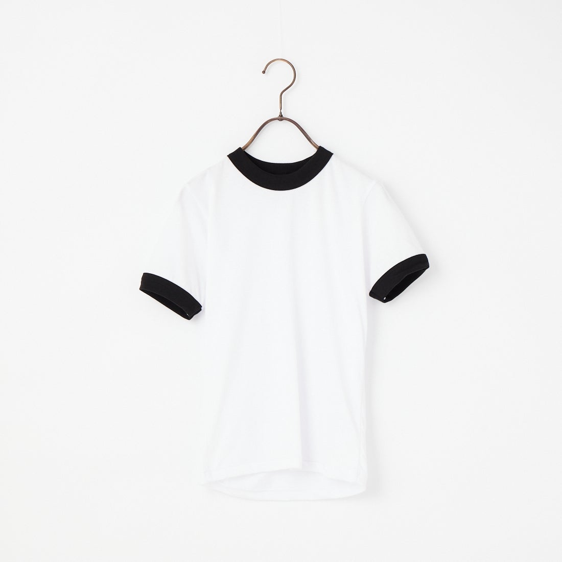 LOS ANGELES APPAREL [ロサンゼルスアパレル] ポリコットンリンガーTシャツ [RINGERS-WOMENS-TEE] WHITE/BLK