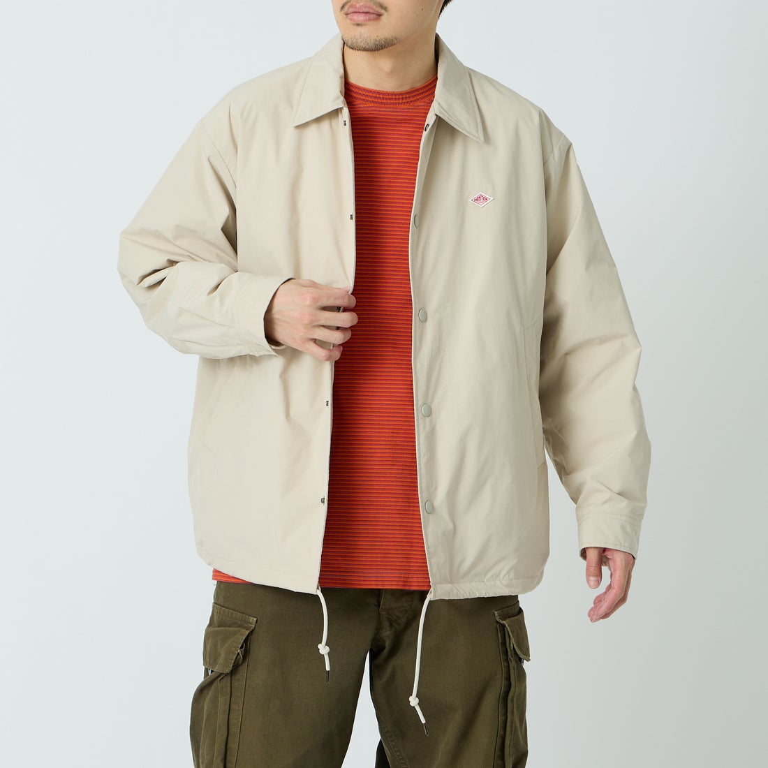 DANTON [ダントン] インサレーション コーチジャケット [DT-A0640PNT] IVORY &&モデル身長：168cm 着用サイズ：40&&