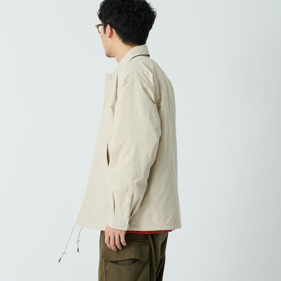 DANTON [ダントン] インサレーション コーチジャケット [DT-A0640PNT] IVORY &&モデル身長：168cm 着用サイズ：40&&