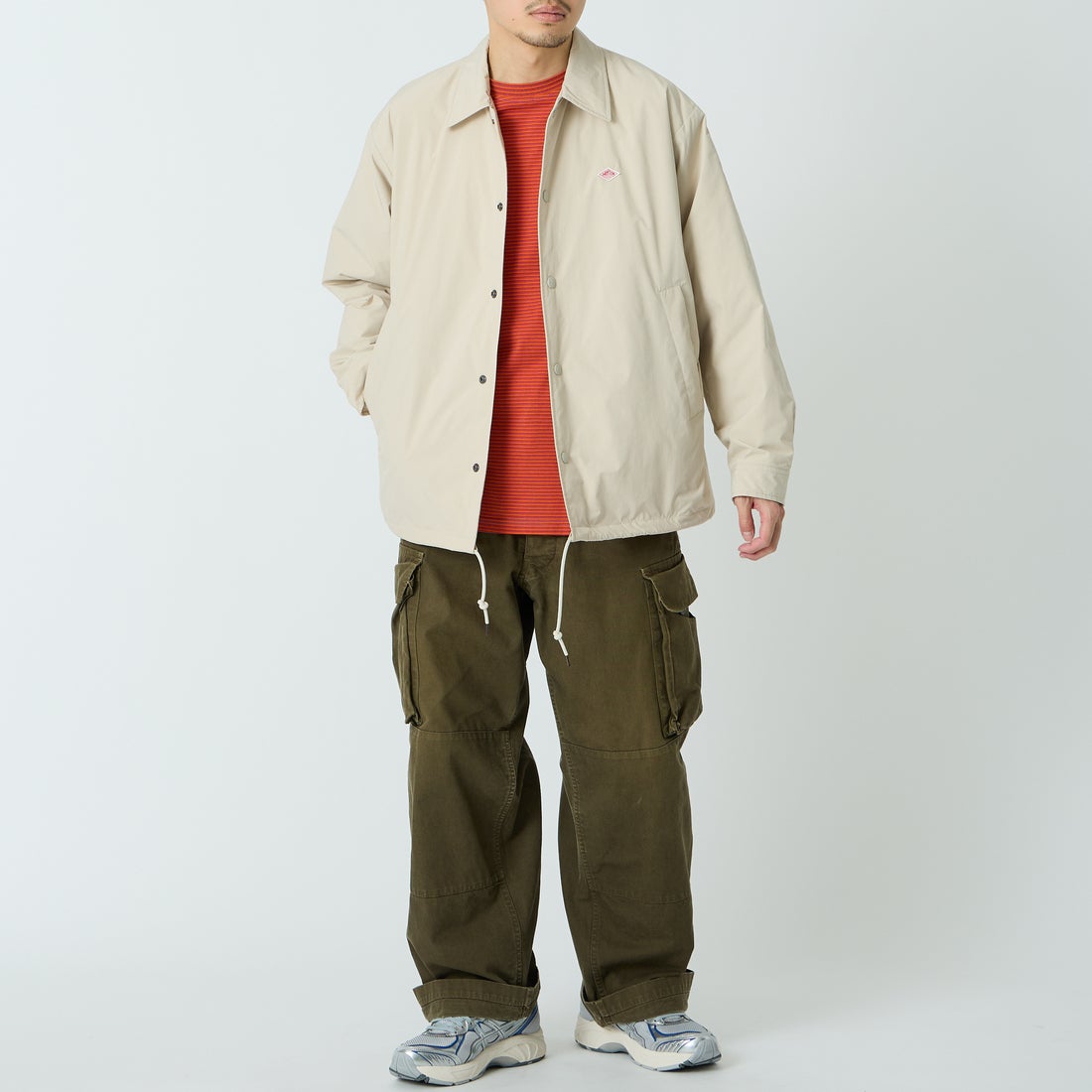 DANTON [ダントン] インサレーション コーチジャケット [DT-A0640PNT] IVORY &&モデル身長：168cm 着用サイズ：40&&