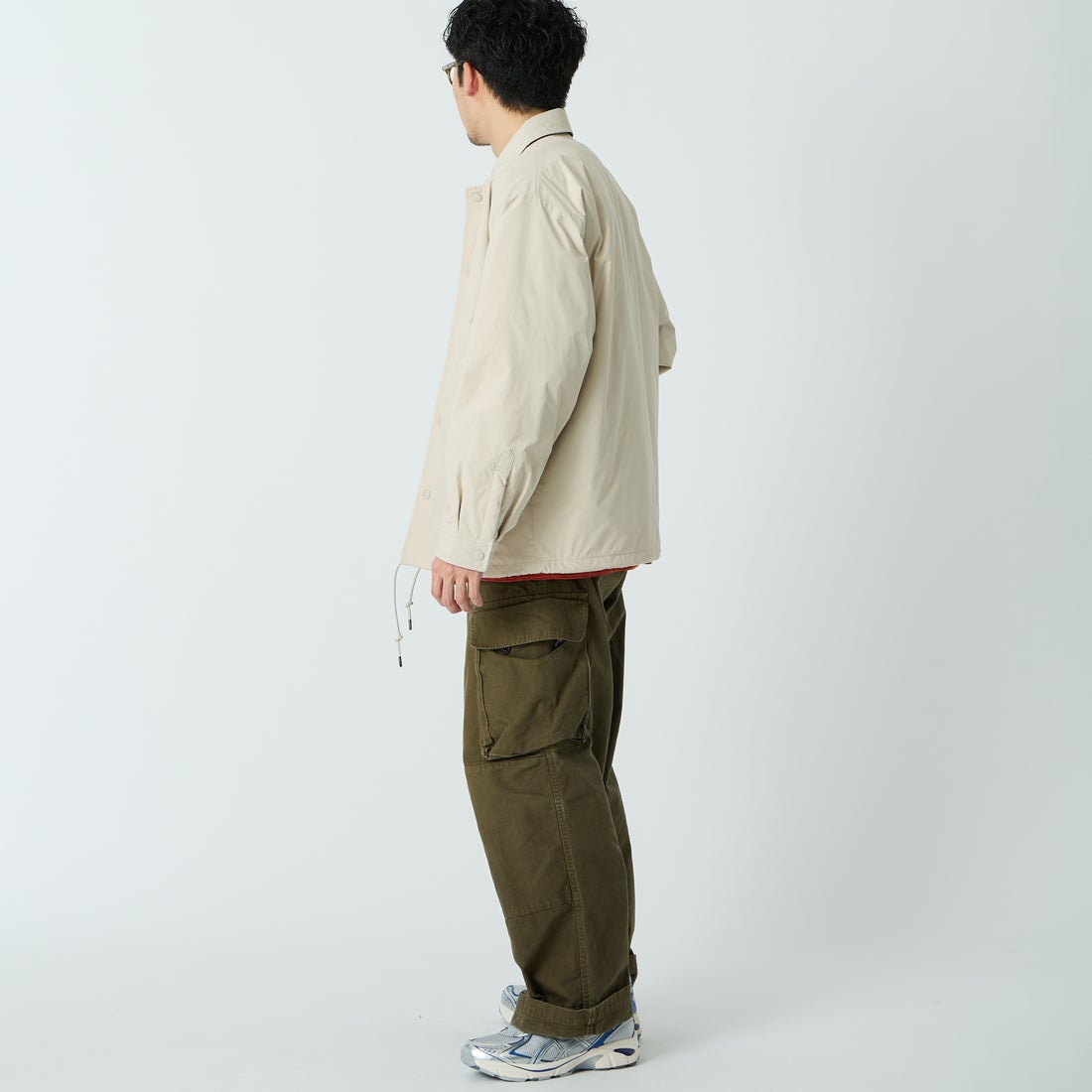 DANTON [ダントン] インサレーション コーチジャケット [DT-A0640PNT] IVORY &&モデル身長：168cm 着用サイズ：40&&