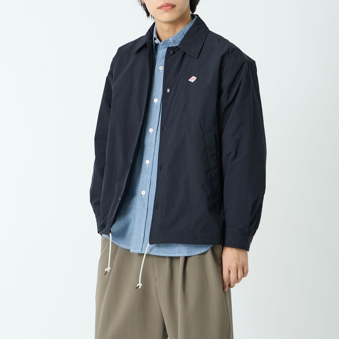 DANTON [ダントン] インサレーション コーチジャケット [DT-A0640PNT] NAVY &&モデル身長：179cm 着用サイズ：40&&