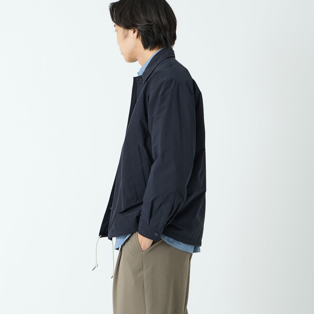 DANTON [ダントン] インサレーション コーチジャケット [DT-A0640PNT] NAVY &&モデル身長：179cm 着用サイズ：40&&