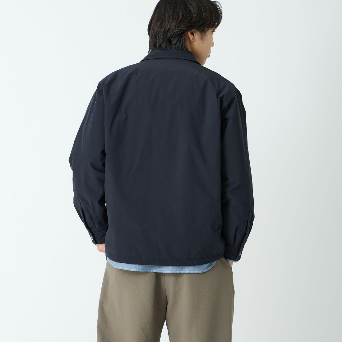 DANTON [ダントン] インサレーション コーチジャケット [DT-A0640PNT] NAVY &&モデル身長：179cm 着用サイズ：40&&