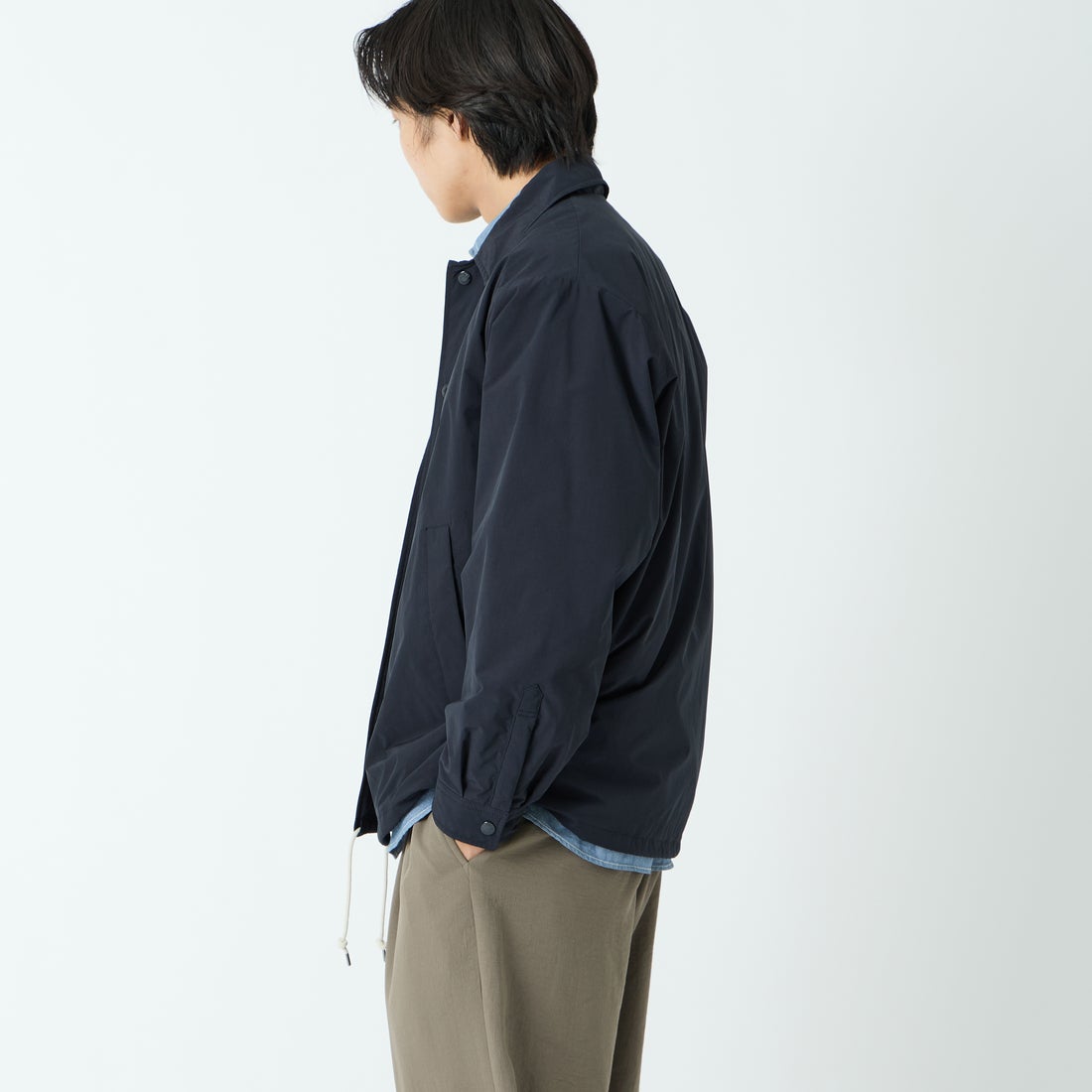 DANTON [ダントン] インサレーション コーチジャケット [DT-A0640PNT] NAVY &&モデル身長：179cm 着用サイズ：42&&