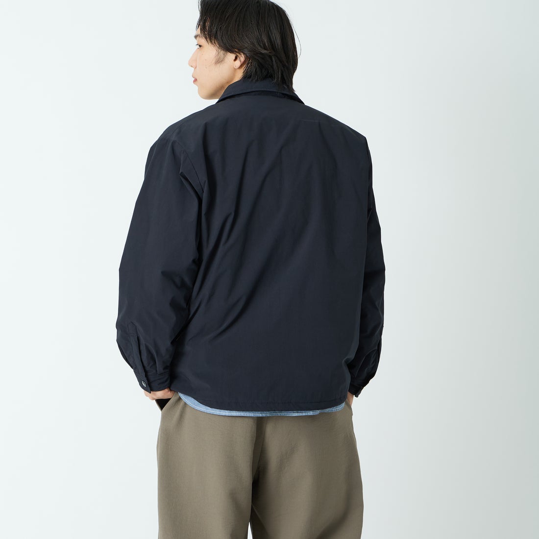 DANTON [ダントン] インサレーション コーチジャケット [DT-A0640PNT] NAVY &&モデル身長：179cm 着用サイズ：42&&