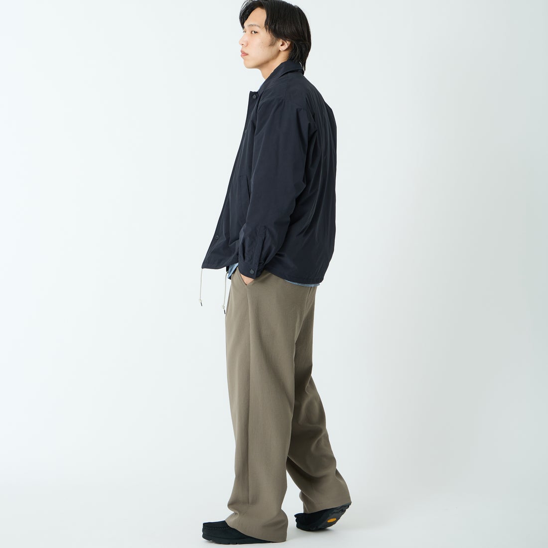 DANTON [ダントン] インサレーション コーチジャケット [DT-A0640PNT] NAVY &&モデル身長：179cm 着用サイズ：42&&
