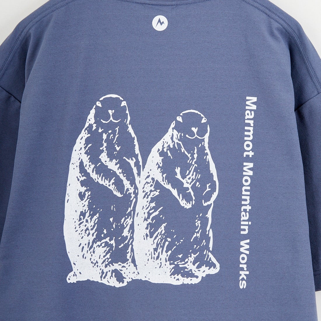 Marmot [マーモット] 別注 ドローコード付き マーモットバックプリントTシャツ [MTSS26MST335IN-JF] INDIGO