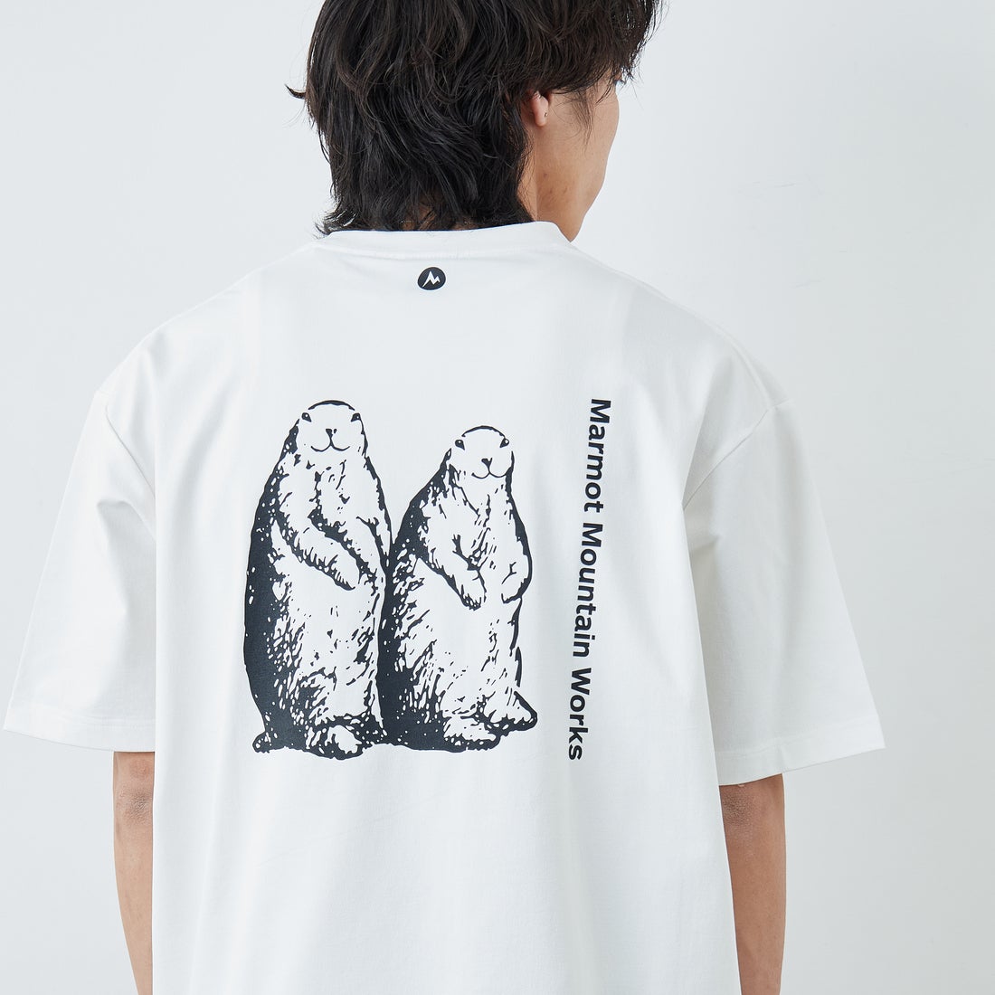 Marmot [マーモット] 別注 ドローコード付き マーモットバックプリントTシャツ [MTSS26MST335IN-JF] WHITE