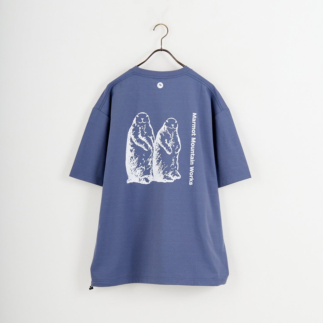 Marmot [マーモット] 別注 ドローコード付き マーモットバックプリントTシャツ [MTSS26MST335IN-JF] INDIGO