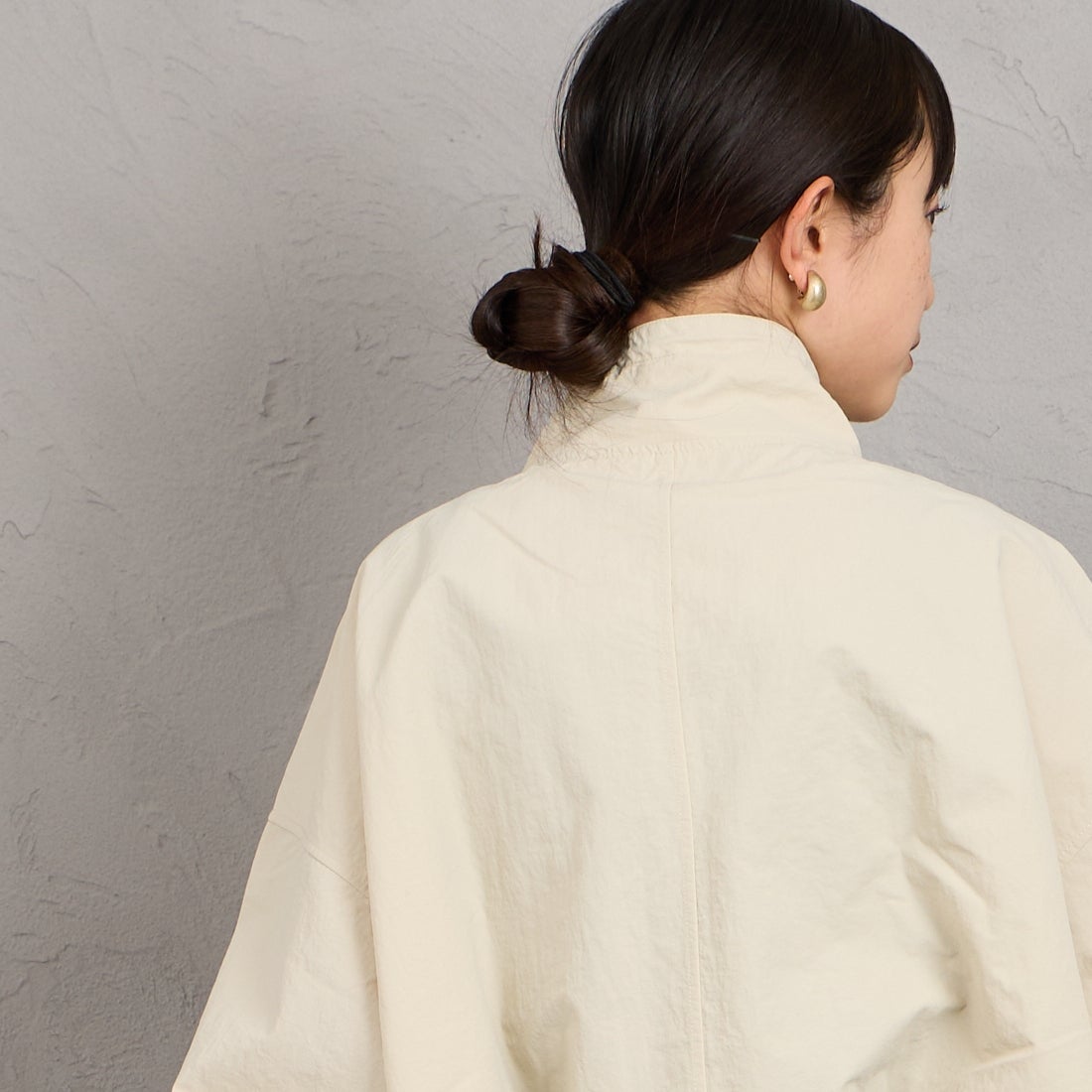 nenom [ネノム] ドローコード付 ハイネック ナイロンショートブルゾン [NE26312011] 21 IVORY