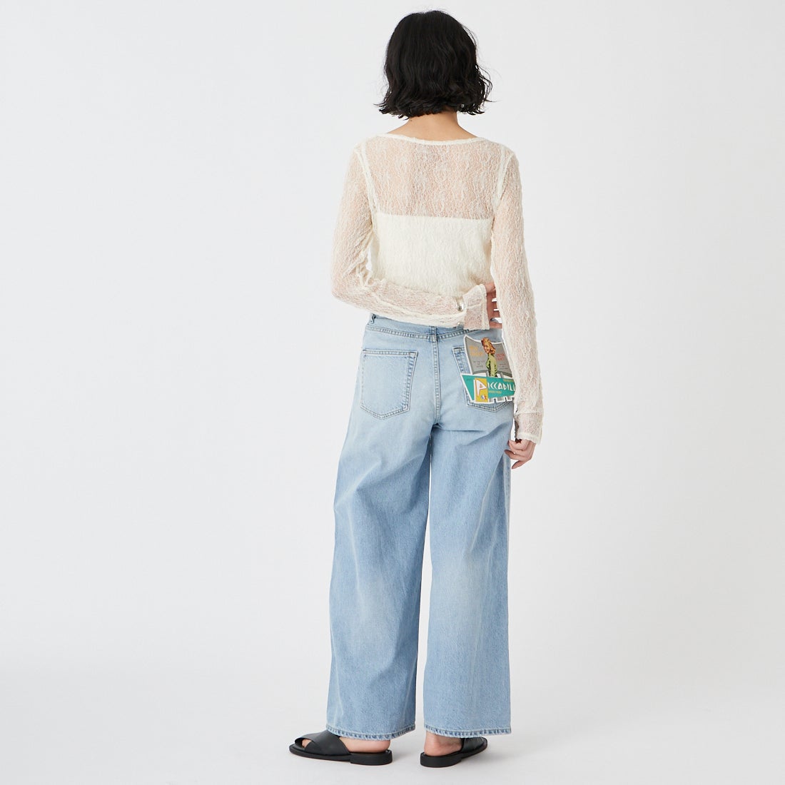 USINE [ユジーヌ] シアーレースカットソー [IN3-CST-6] 3 ｵﾌﾎﾜｲﾄ &&モデル身長：162cm 着用サイズ：F&&