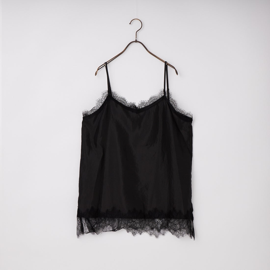 CLOCHE [クロシェ] サテン風レースキャミソール [61285710] ﾌﾞﾗｯｸ