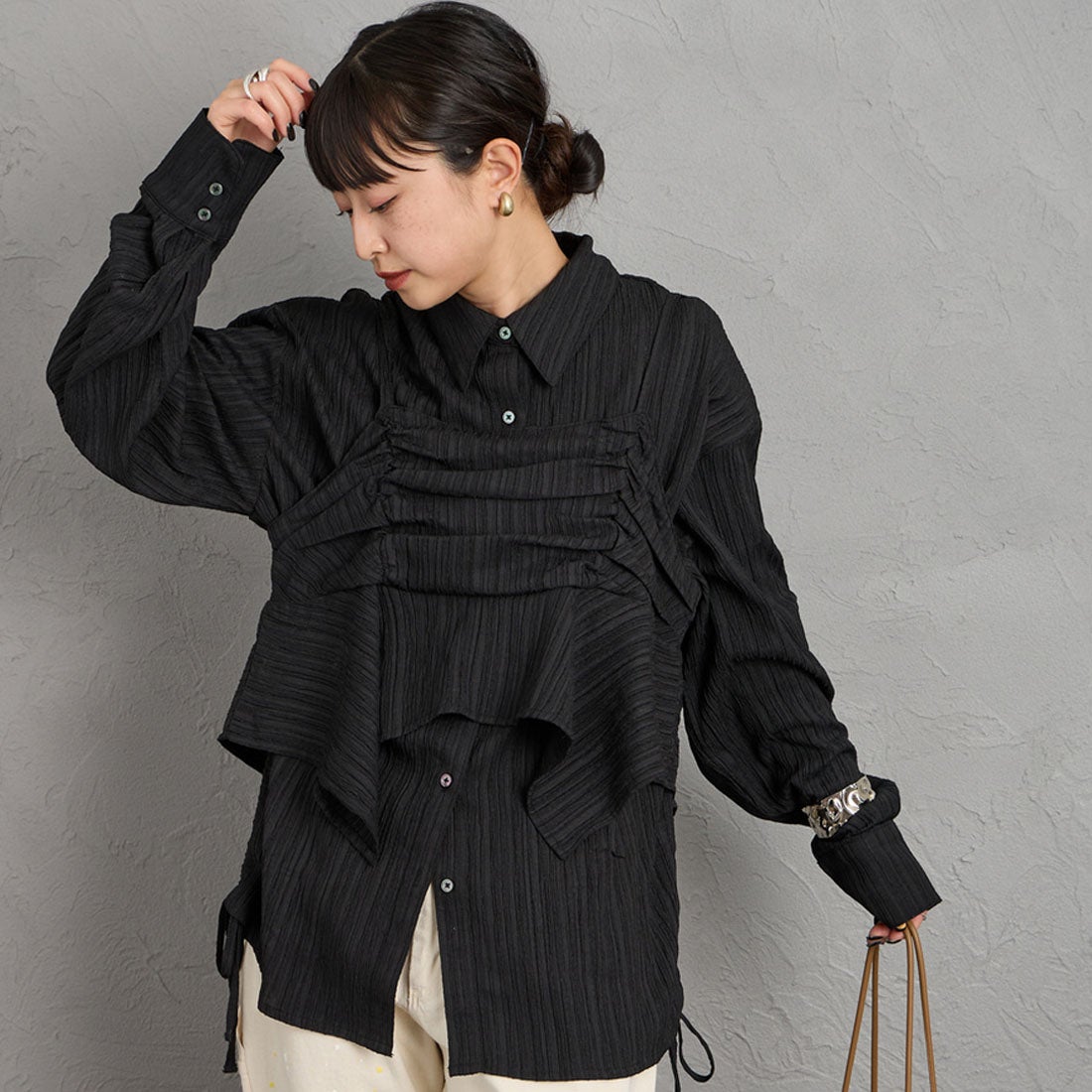 09 BLACK&&モデル身長：150cm 着用サイズ：F&&