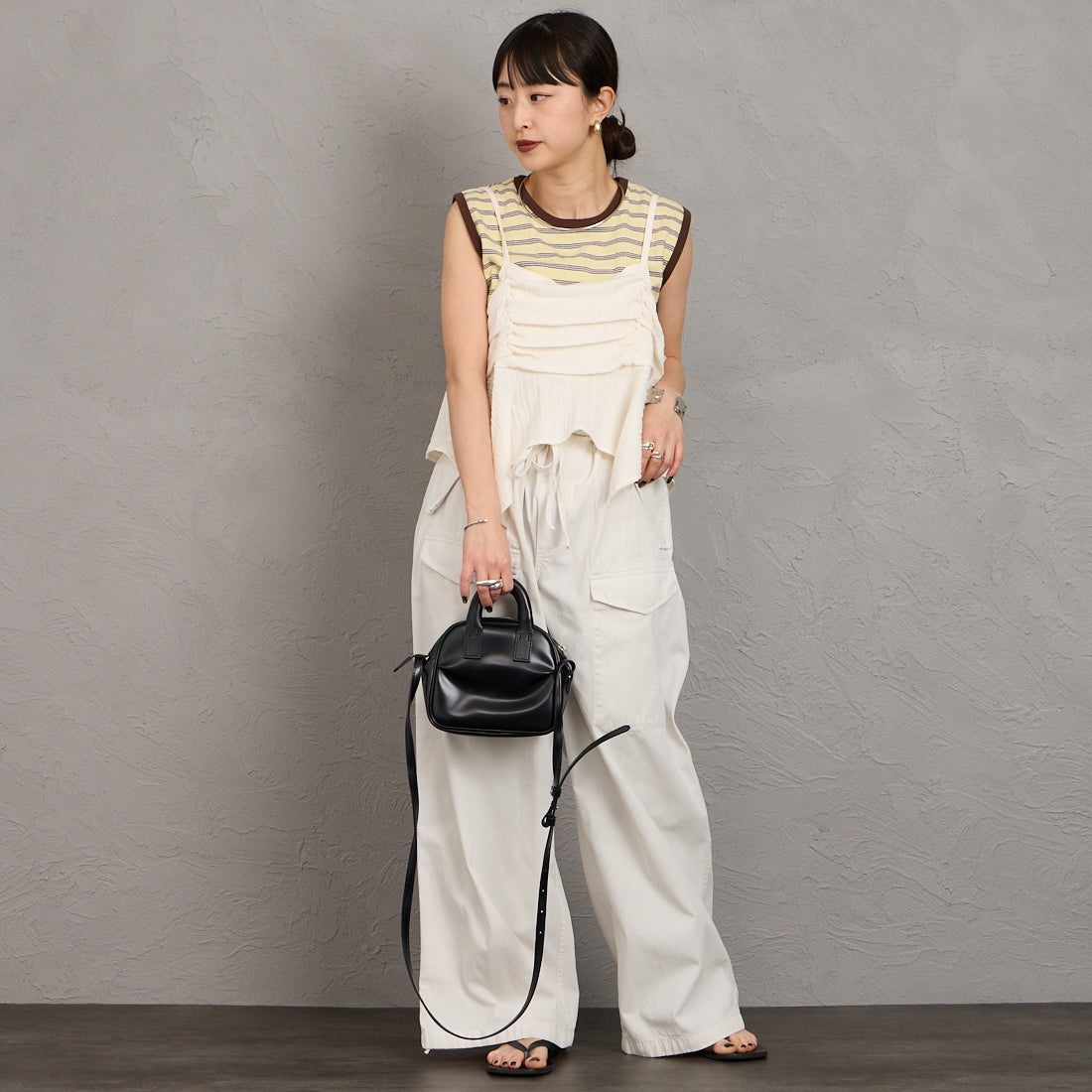 nenom [ネノム] マルチWAY ビスチェセットシャツ [NE26312005] 02 OFF &&モデル身長：150cm 着用サイズ：F&&