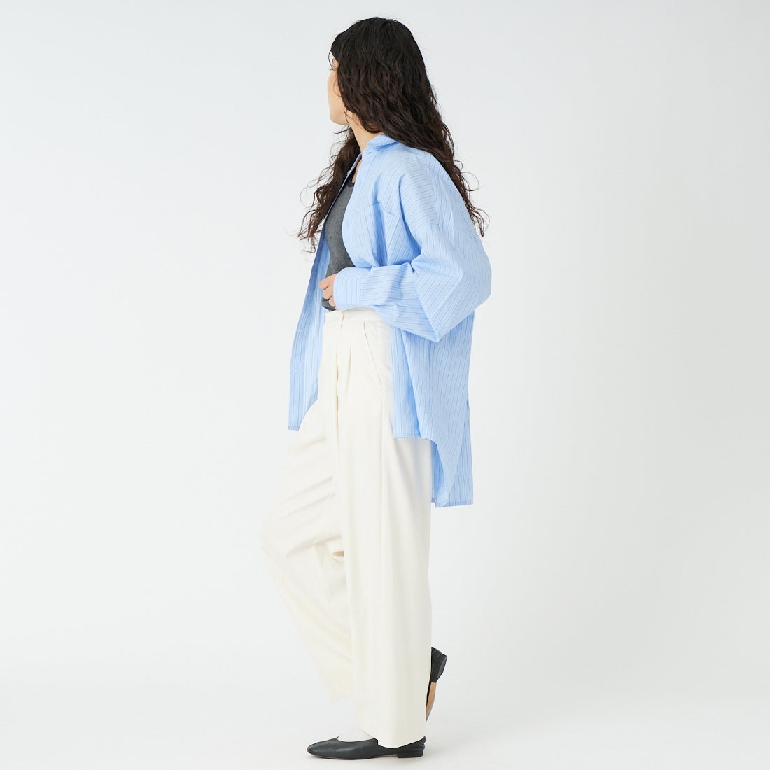 MICA&DEAL [マイカアンドディール] フィブリルタックパンツ [0126103031] OFF WHITE &&モデル身長：162cm 着用サイズ：36&&