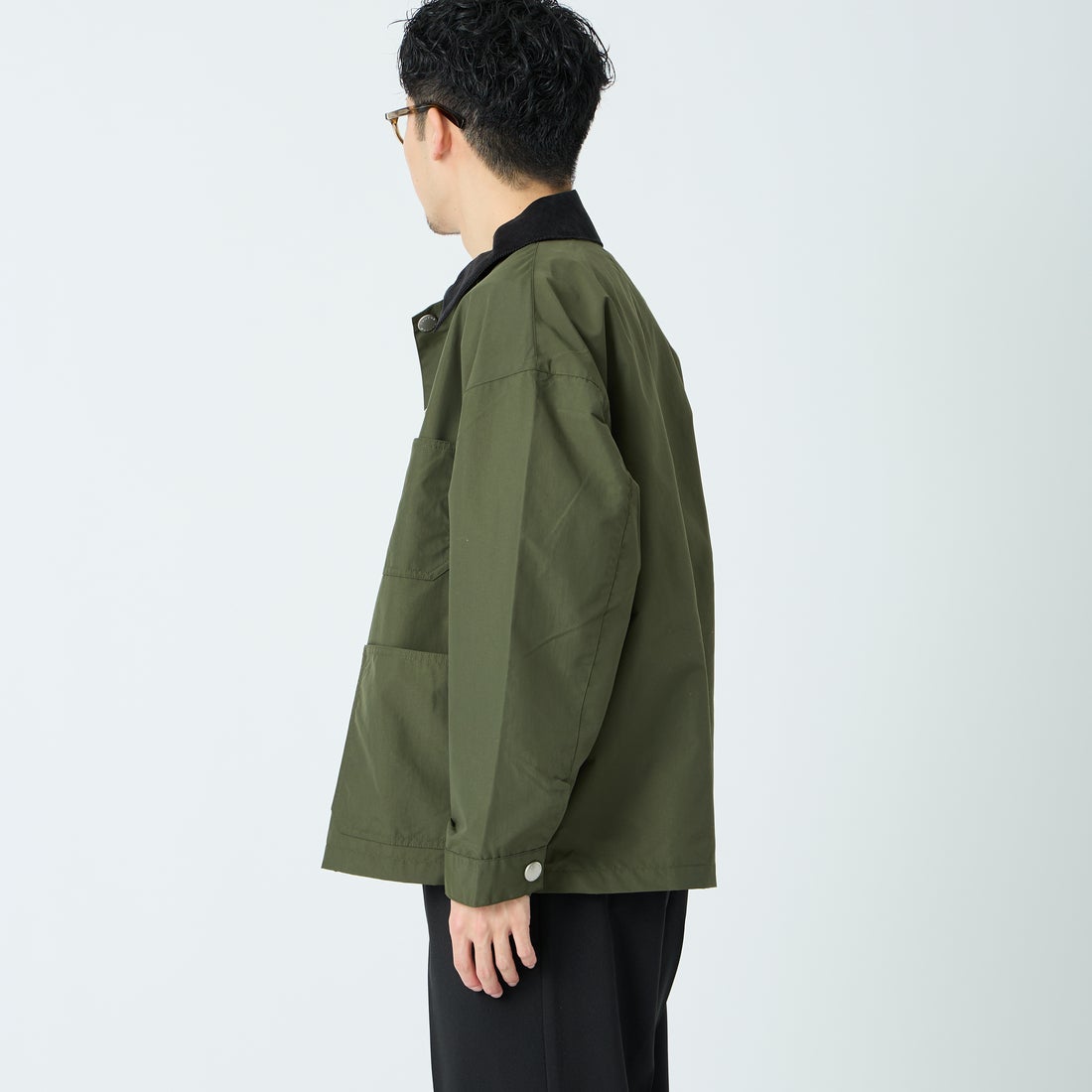 DANTON [ダントン] ナイロンタフタ カバーオールジャケット [DT-A0647STV] OLIVE &&モデル身長：168cm 着用サイズ：38&&