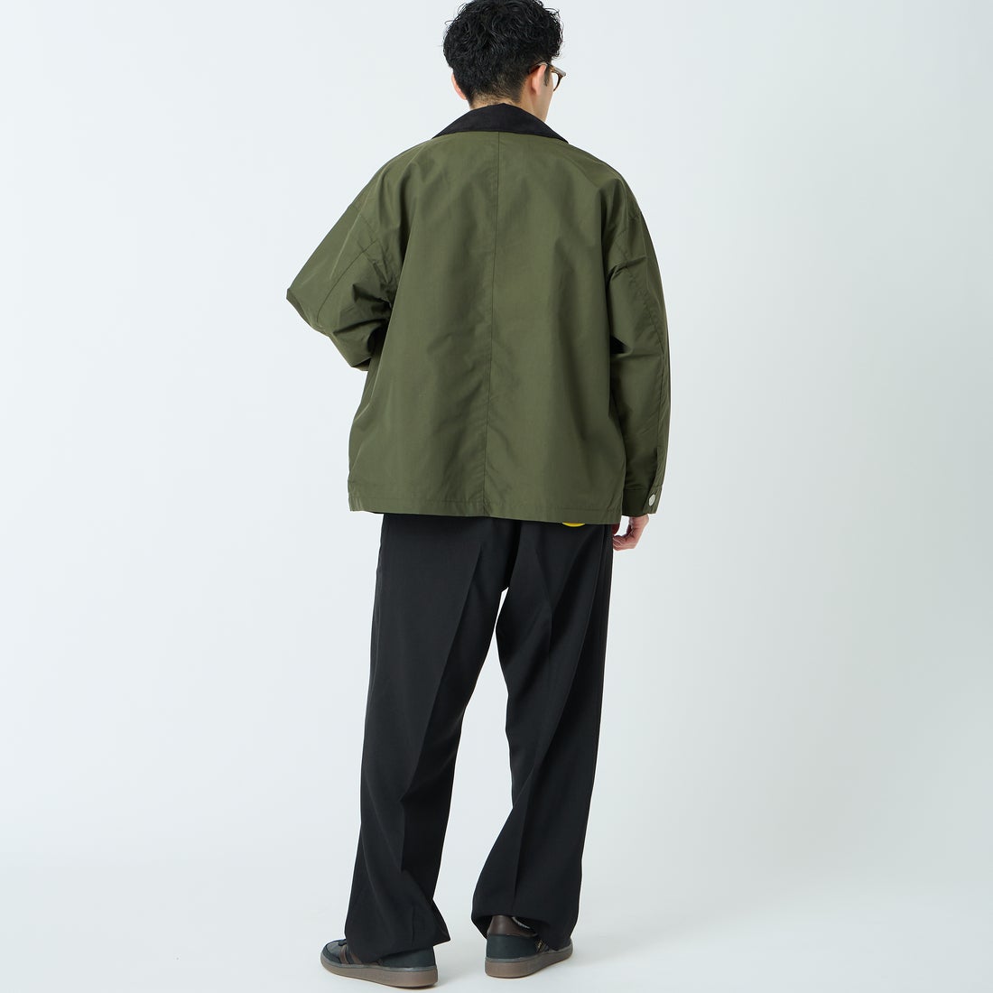 DANTON [ダントン] ナイロンタフタ カバーオールジャケット [DT-A0647STV] OLIVE &&モデル身長：168cm 着用サイズ：38&&