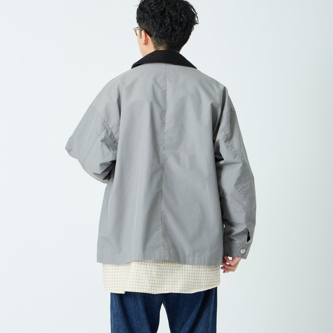 DANTON [ダントン] ナイロンタフタ カバーオールジャケット [DT-A0647STV] GREY &&モデル身長：168cm 着用サイズ：40&&