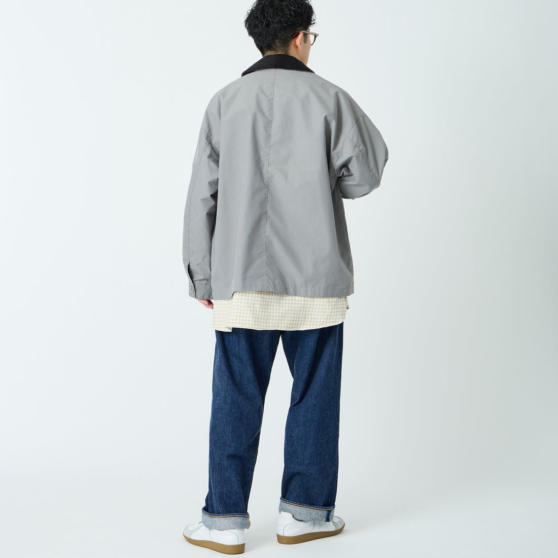 DANTON [ダントン] ナイロンタフタ カバーオールジャケット [DT-A0647STV] GREY &&モデル身長：168cm 着用サイズ：40&&