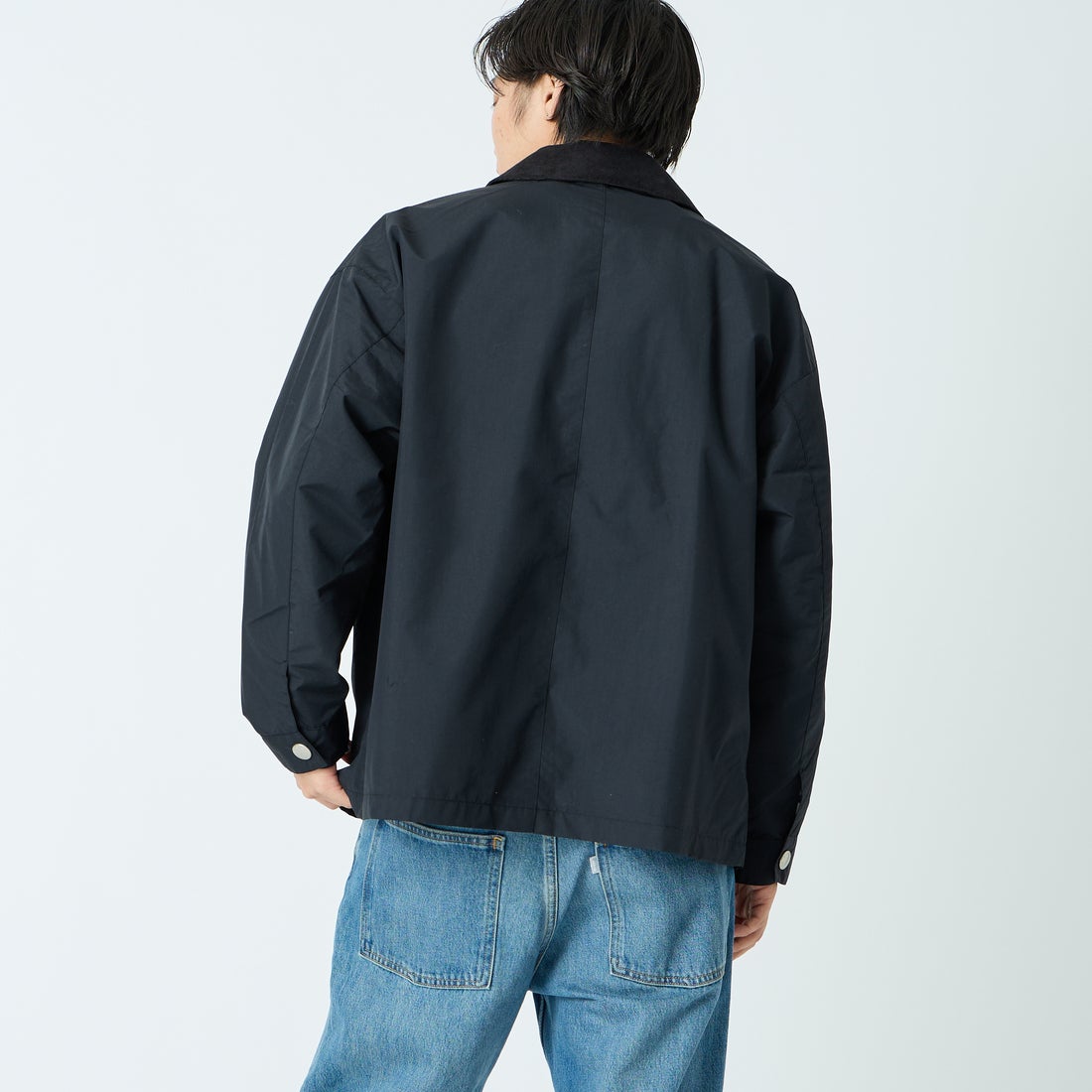 DANTON [ダントン] ナイロンタフタ カバーオールジャケット [DT-A0647STV] BLACK &&モデル身長：179cm 着用サイズ：40&&