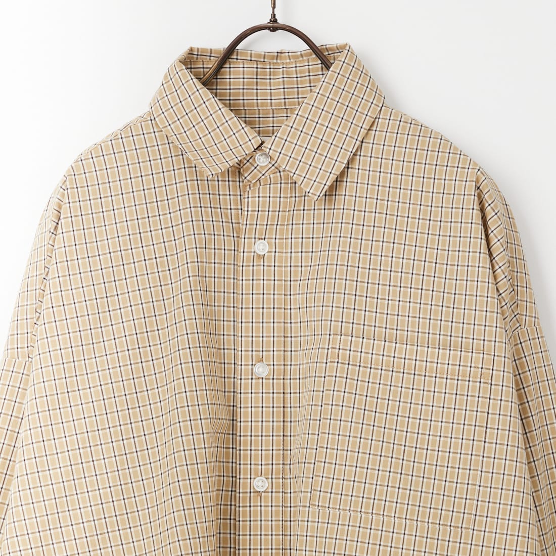 Jeans Factory Clothes [ジーンズファクトリークローズ] メンズライクビッグシャツ [IN7-SH-6] BEIGE CHK