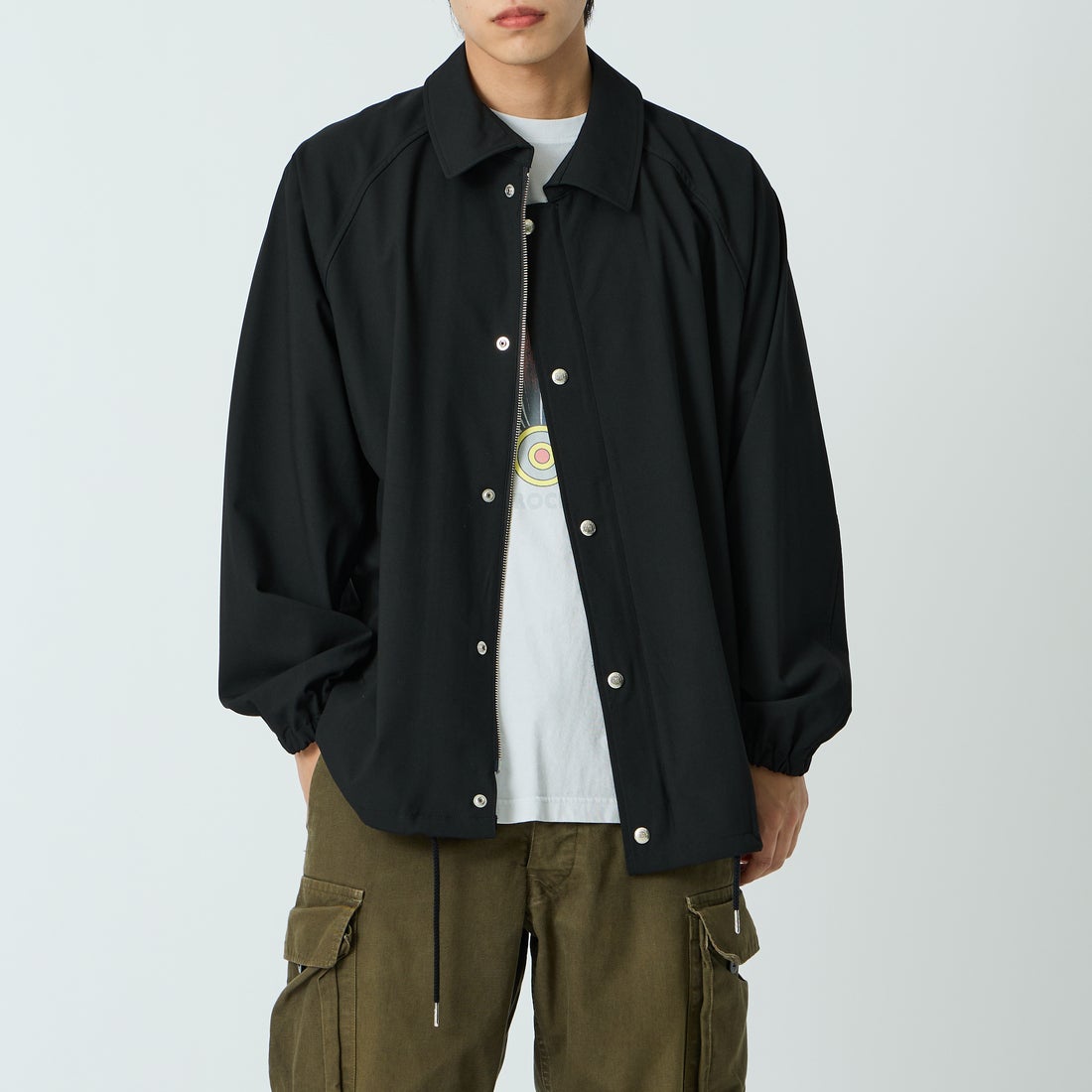 BLACK&&モデル身長：179cm 着用サイズ：L&&