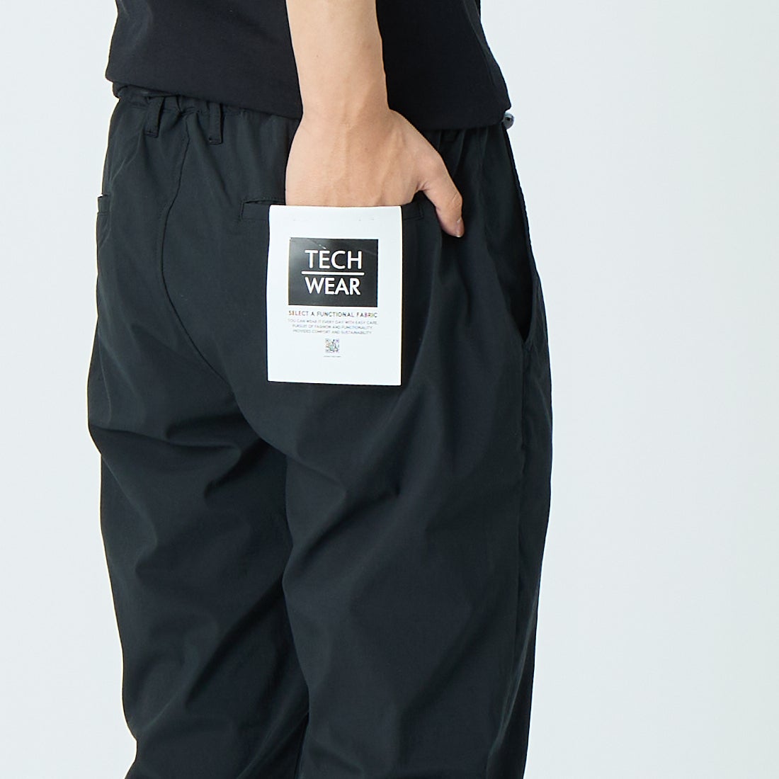 Jeans Factory Clothes [ジーンズファクトリークローズ] プライムフレックス1Pイージートラウザー [JFC-262-011] 61 BLK &&モデル身長：179cm 着用サイズ：XL&&