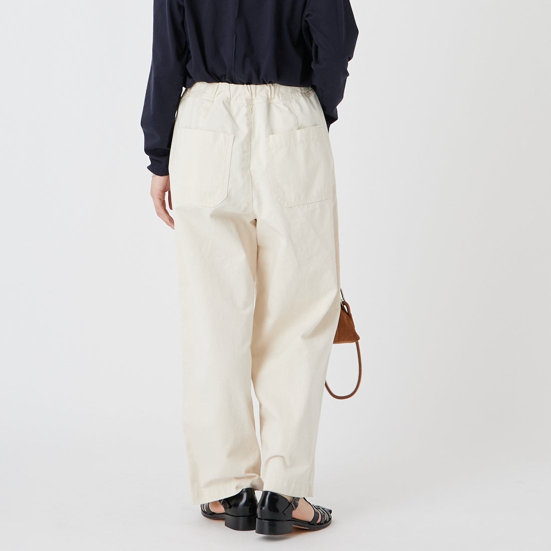 Jeans Factory Clothes [ジーンズファクトリークローズ] イージーワイドベイカーパンツ [IN24-PT-6] 08 KINARI &&モデル身長：162cm 着用サイズ：34&&