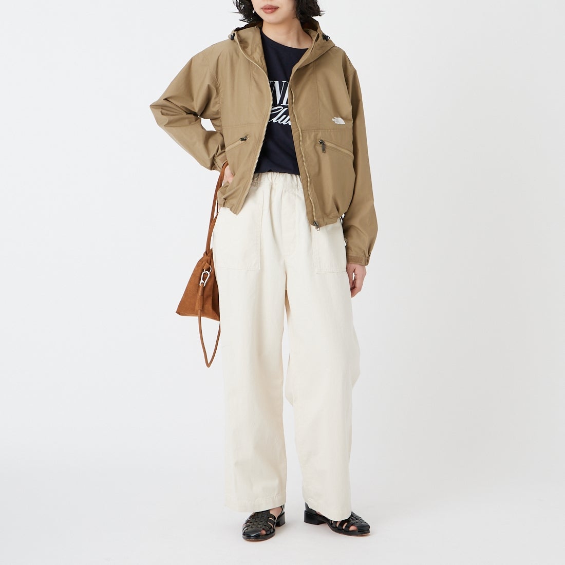 Jeans Factory Clothes [ジーンズファクトリークローズ] イージーワイドベイカーパンツ [IN24-PT-6] 08 KINARI &&モデル身長：162cm 着用サイズ：34&&