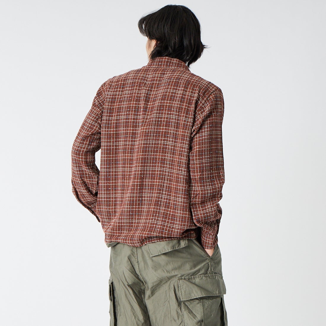 Needles [ニードルズ] クラシックシャツ [SX256] A BROWN &&モデル身長：179cm 着用サイズ：M&&