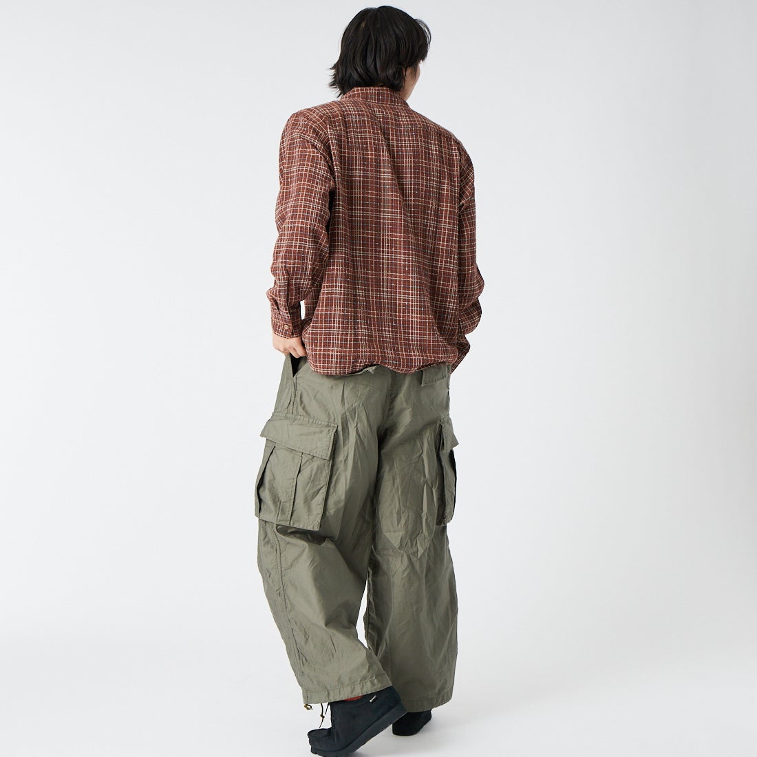 Needles [ニードルズ] クラシックシャツ [SX256] A BROWN &&モデル身長：179cm 着用サイズ：M&&