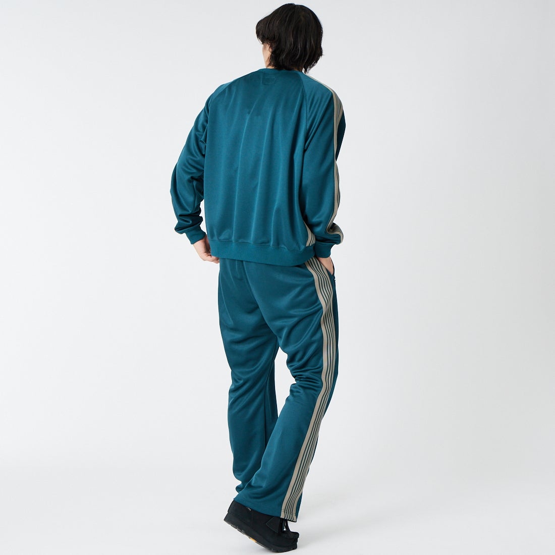 Needles [ニードルズ] トラッククルーネックシャツ [SX405] B GREEN &&モデル身長：179cm 着用サイズ：M&&