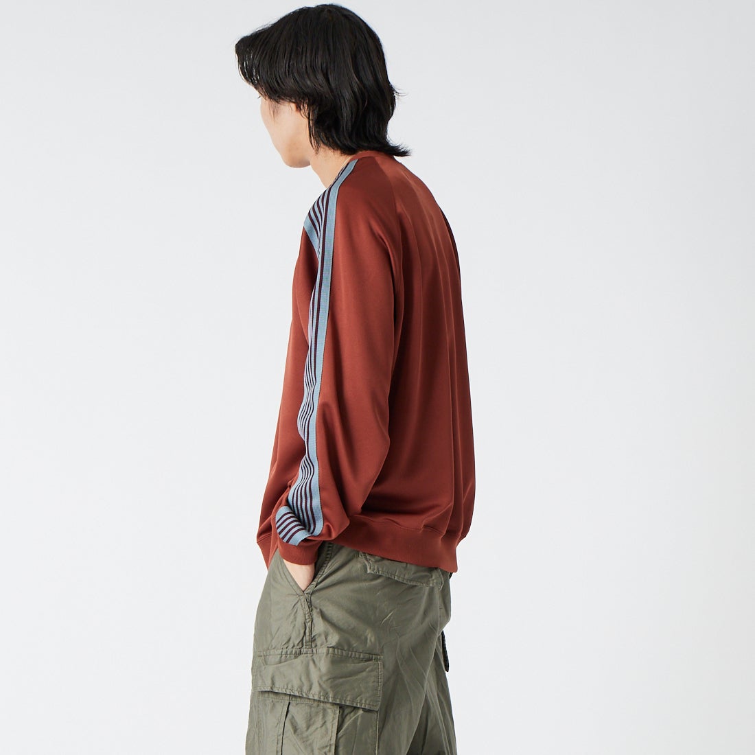 Needles [ニードルズ] トラッククルーネックシャツ [SX405] A RUST &&モデル身長：179cm 着用サイズ：L&&