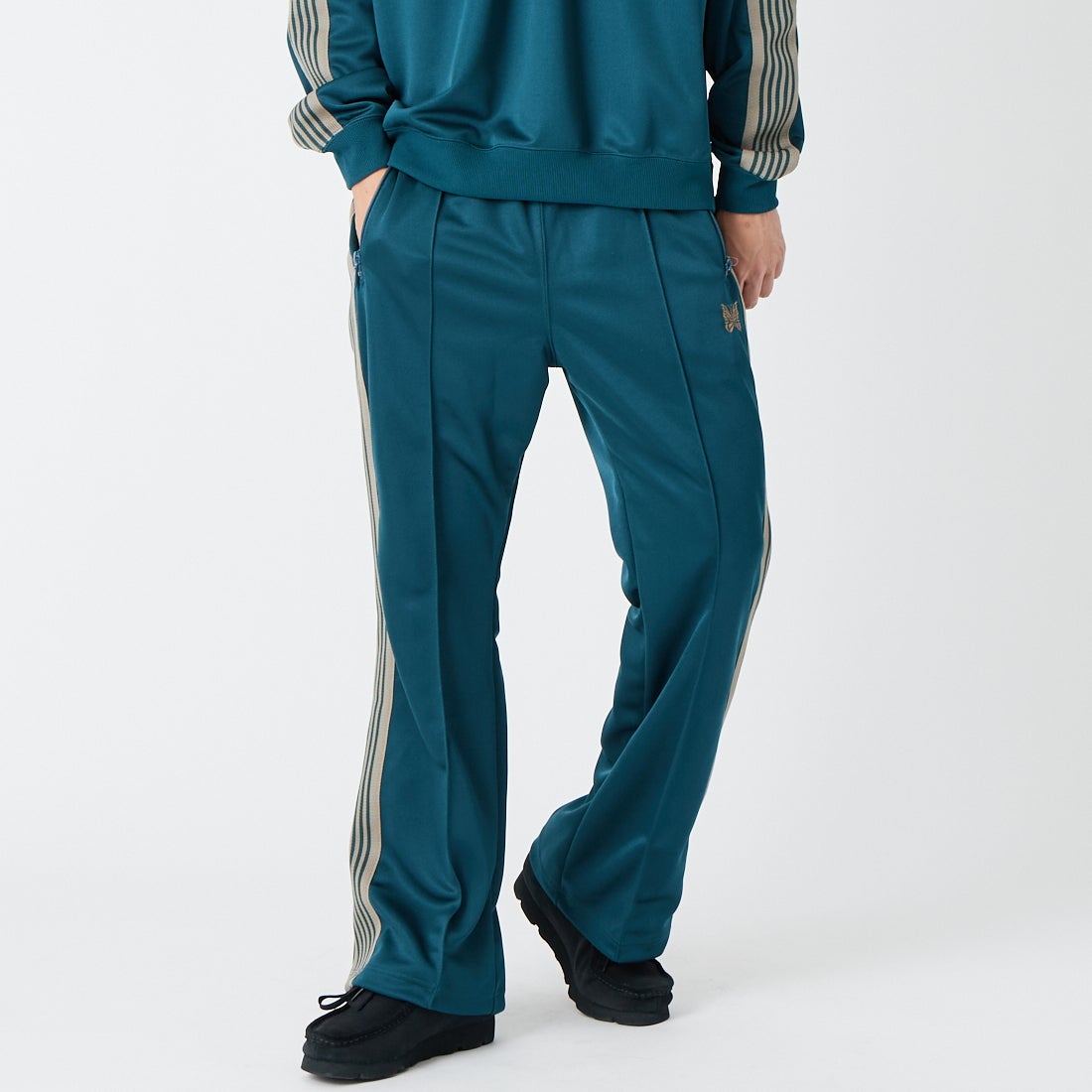 Needles [ニードルズ] ブーツカットトラックパンツ [SX408] B GREEN &&モデル身長：179cm 着用サイズ：M&&