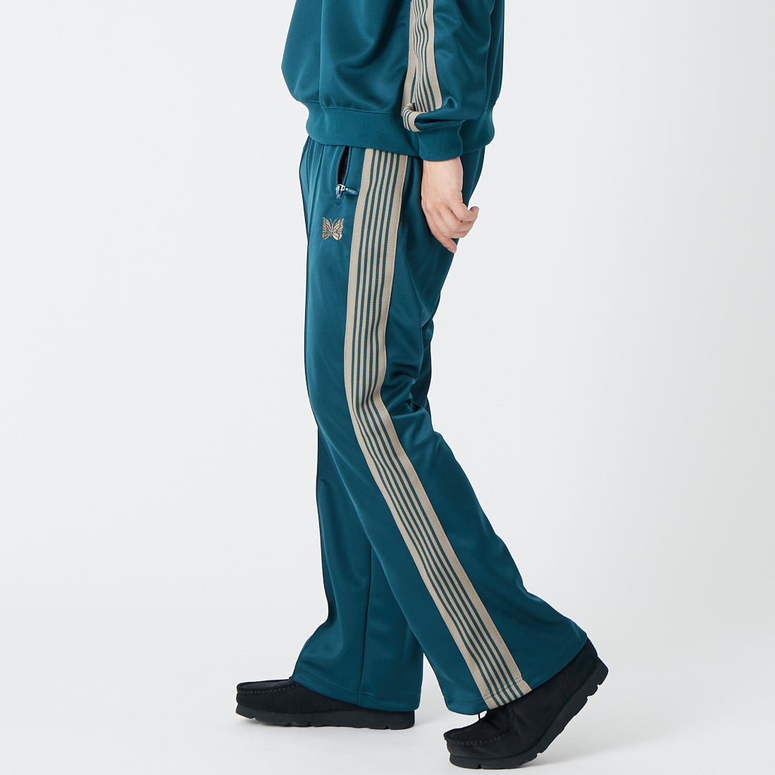 Needles [ニードルズ] ブーツカットトラックパンツ [SX408] B GREEN &&モデル身長：179cm 着用サイズ：M&&