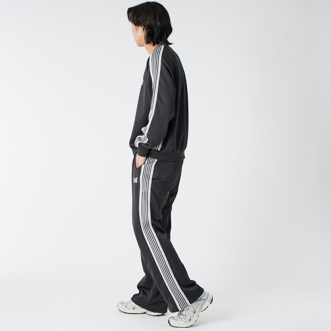 Needles [ニードルズ] ブーツカットトラックパンツ [SX408] C CHARCOAL &&モデル身長：179cm 着用サイズ：M&&