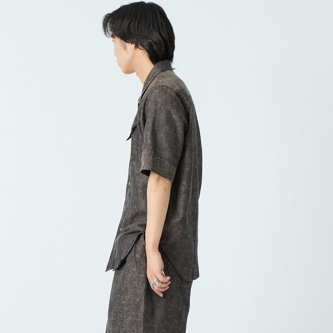 Needles [ニードルズ] ショートスリーブウェスタンシャツ [SX271] B BROWN &&モデル身長：179cm 着用サイズ：M&&