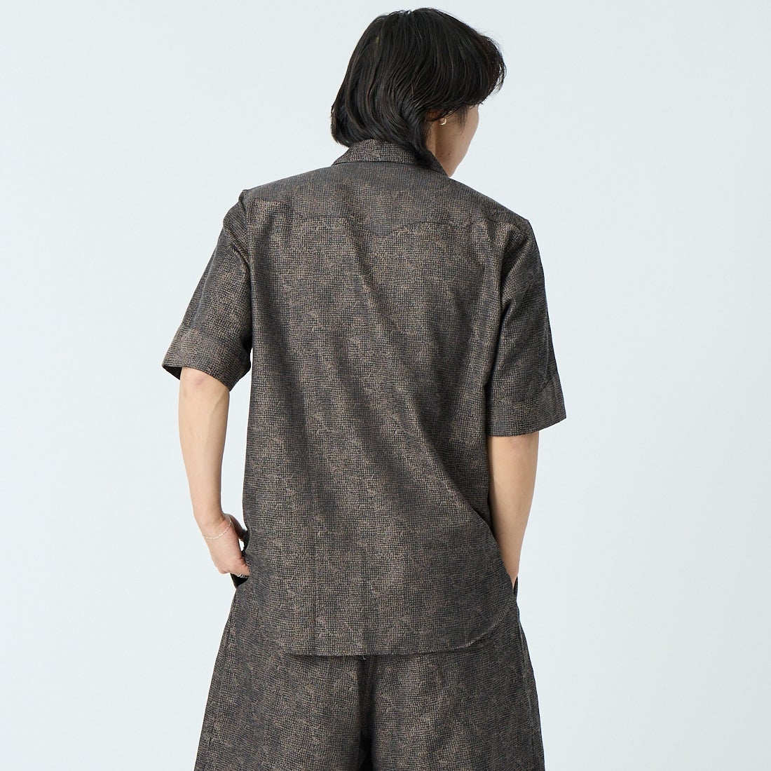 Needles [ニードルズ] ショートスリーブウェスタンシャツ [SX271] B BROWN &&モデル身長：179cm 着用サイズ：M&&