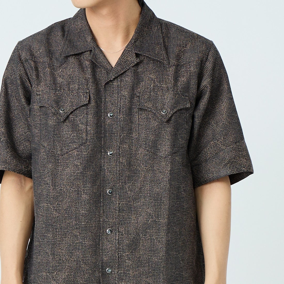 Needles [ニードルズ] ショートスリーブウェスタンシャツ [SX271] B BROWN