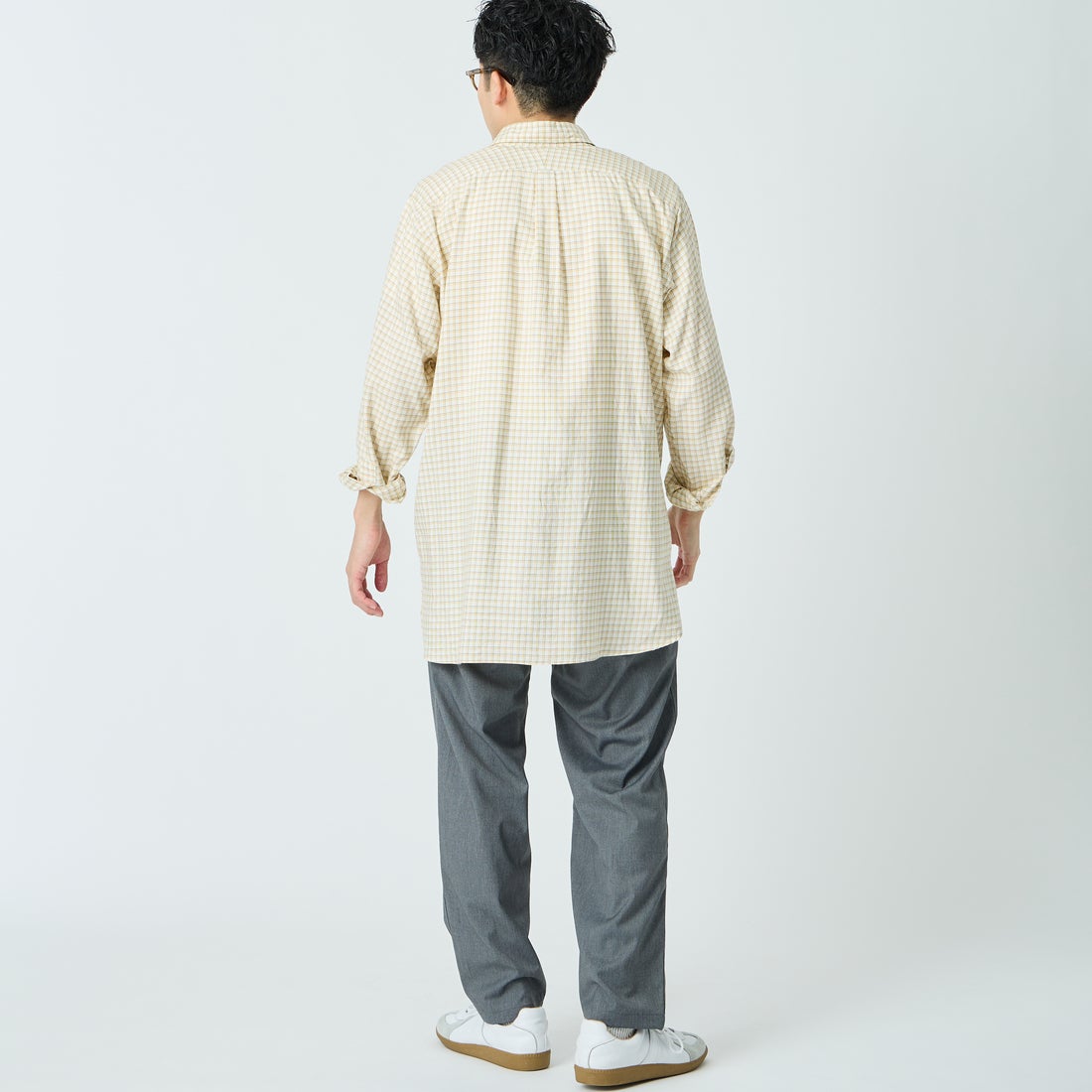 GRAMiCCi [グラミチ] 別注 ストレッチギャバジン エブリデイパンツ [GUP6-S2015-JF] GRAY &&モデル身長：168cm 着用サイズ：M&&